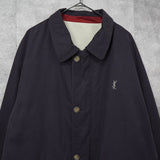 イヴ サンローラン ヴィンテージ リバーシブル YSLロゴ ブルゾン ジャケット ネイビー / アイボリー - NEWSED