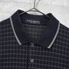 イヴ サンローラン ヴィンテージ YSLロゴ チェック柄 長袖ポロシャツ ブラック