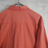 イヴ サンローラン ヴィンテージ YSLロゴ チェック柄 長袖シャツ オレンジ - NEWSED