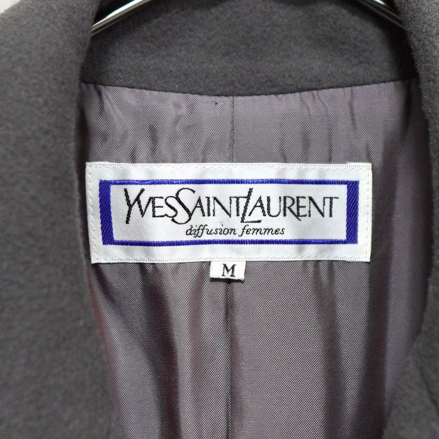 イヴ サンローラン ヴィンテージ YSLロゴ ダブル チェスターコート