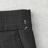 イヴ サンローラン ヴィンテージ YSLロゴ チェック柄 ツータック スラックス グレー メンズ - NEWSED