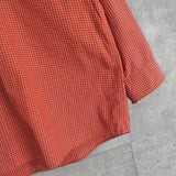 イヴ サンローラン ヴィンテージ YSLロゴ チェック柄 長袖シャツ オレンジ - NEWSED