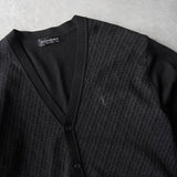 イヴ サンローラン ヴィンテージ YSLロゴ 総柄 カーディガン ブラック - NEWSED