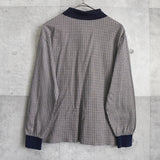 イヴサンローラン YSLロゴ チェック柄 長袖ポロシャツ ブラウン - NEWSED