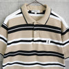 Vintage YSL logo striped short-sleeved polo shirt in beige