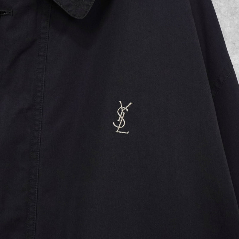 イヴ サンローラン ヴィンテージ リバーシブル YSLロゴ ブルゾン ジャケット ネイビー / アイボリー - NEWSED