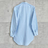 Yves Saint Laurent YSL logo embroidered long sleeve shirt in sax blue
