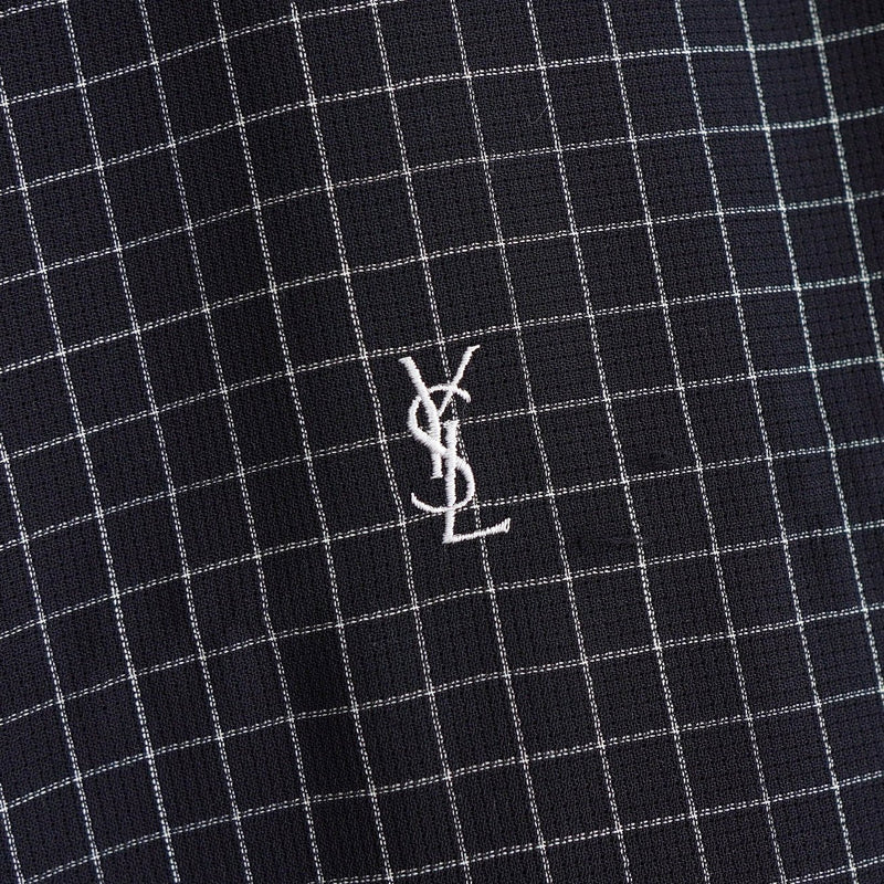 イブ サンローラン ヴィンテージ YSLロゴ ブルゾン チェック柄 薄手