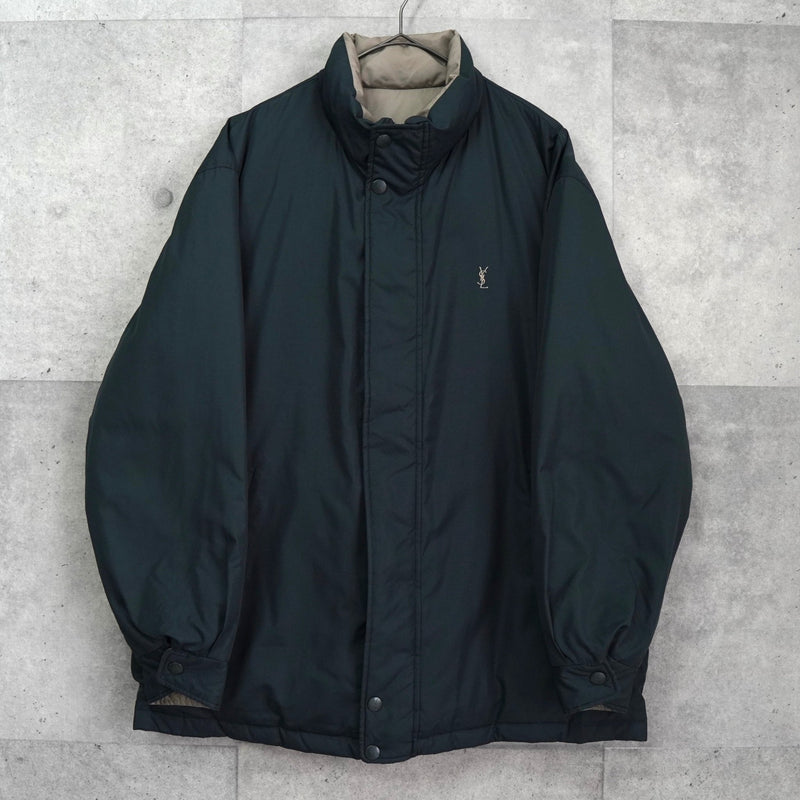 イヴ サンローラン ヴィンテージ リバーシブル YSLロゴ 刺繍 中綿