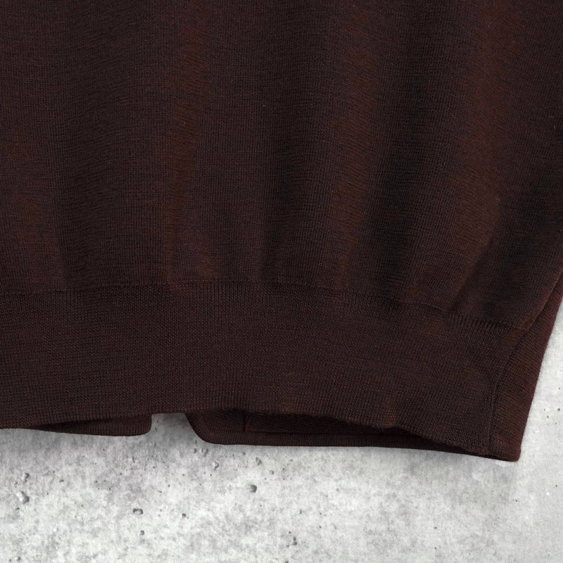 イヴ サンローラン ヴィンテージ YSLロゴ ニットベスト ボルドー - NEWSED