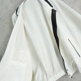 イヴ サンローラン ヴィンテージ YSLロゴ ブルゾン ジャケット ホワイト / ネイビー - NEWSED