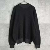イヴ サンローラン ヴィンテージ YSLロゴ モックネック ニット グレー - NEWSED