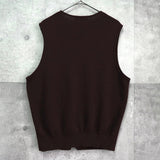 イヴ サンローラン ヴィンテージ YSLロゴ ニットベスト ボルドー - NEWSED