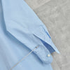 Yves Saint Laurent YSL logo embroidered long sleeve shirt in sax blue