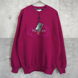 イヴサンローラン ヴィンテージ YSLロゴ 刺繍 スウェット ピンクパープル デッドストック - NEWSED