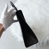 イヴサンローラン ヴィンテージ エンボス YSLロゴ レザー ハンドバッグ 自立型 ブラック - NEWSED