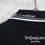 イヴ サンローラン ヴィンテージ YSLロゴ 長袖ポロシャツ ブラック - NEWSED