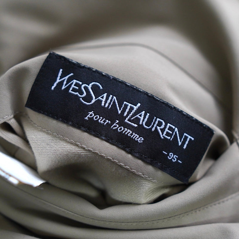 イヴサンローラン ヴィンテージ YSLロゴ リバーシブル ブルゾン カーキ / ベージュ - NEWSED