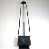 サンローラン YSLロゴ ルル レザー ショルダーバッグ グリーン - NEWSED