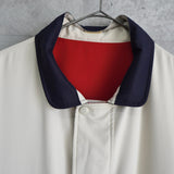 イブ サンローラン ヴィンテージ YSLロゴ リバーシブル ミドルコート カバーオール ジャンパー レッド/アイボリー - NEWSED