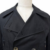 イヴ・サンローラン リヴゴーシュ ビッグYSL ダブルブレスト ピーコート ブラック 48 メンズ - NEWSED