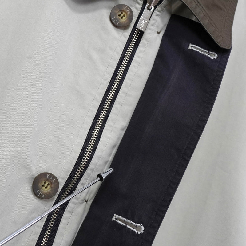 イヴ サンローラン ヴィンテージ リバーシブル YSLロゴ ブルゾン ジャケット ネイビー / アイボリー - NEWSED