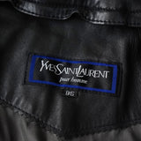 イヴ サンローラン ヴィンテージ YSLロゴ フェイクレザー ブルゾン ブラック メンズ - NEWSED