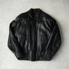 イヴ サンローラン ヴィンテージ YSLロゴ フェイクレザー ブルゾン ブラック メンズ