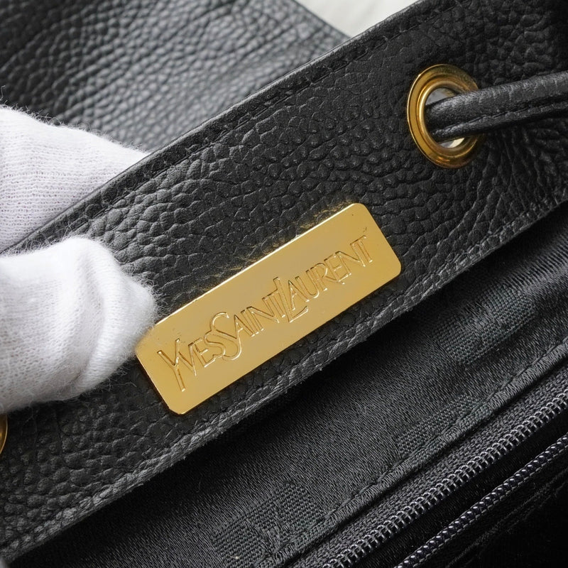 イヴ サンローラン YSLロゴ レザー ミニ リュックサック ブラック - NEWSED