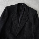 イヴ サンローラン ヴィンテージ YSLロゴ ボタン シングル ツイードジャケット テーラードジャケット ブラック - NEWSED
