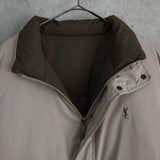 イヴ サンローラン YSLロゴ リバーシブル ダウンジャケット ボンバージャケット 中綿ジャケット モカブラウン/ホワイトベージュ - NEWSED