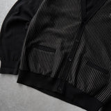 イヴサンローラン ヴィンテージ YSLロゴ ストライプ カーディガン ブラック メンズ - NEWSED