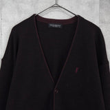 イヴ サンローラン ヴィンテージ YSLロゴ ニット カーディガン ボルドー メンズ - NEWSED