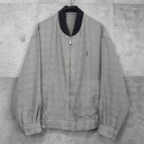 イヴ サンローラン ヴィンテージ YSLロゴ チェック柄 ブルゾン グレー - NEWSED