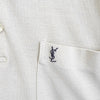 复古 YSL 徽标刺绣米色短袖 Polo 衫