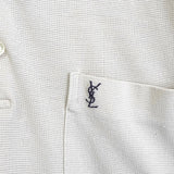 イヴサンローラン ヴィンテージ YSLロゴ 刺繍 半袖ポロシャツ ベージュ - NEWSED
