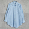 Yves Saint Laurent YSL logo embroidered long sleeve shirt in sax blue