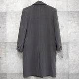 イヴ サンローラン ヴィンテージ YSLロゴ ダブル チェスターコート グレー - NEWSED