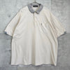 复古 YSL 徽标刺绣米色短袖 Polo 衫