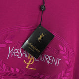 イヴサンローラン ヴィンテージ YSLロゴ 刺繍 スウェット ピンクパープル デッドストック - NEWSED