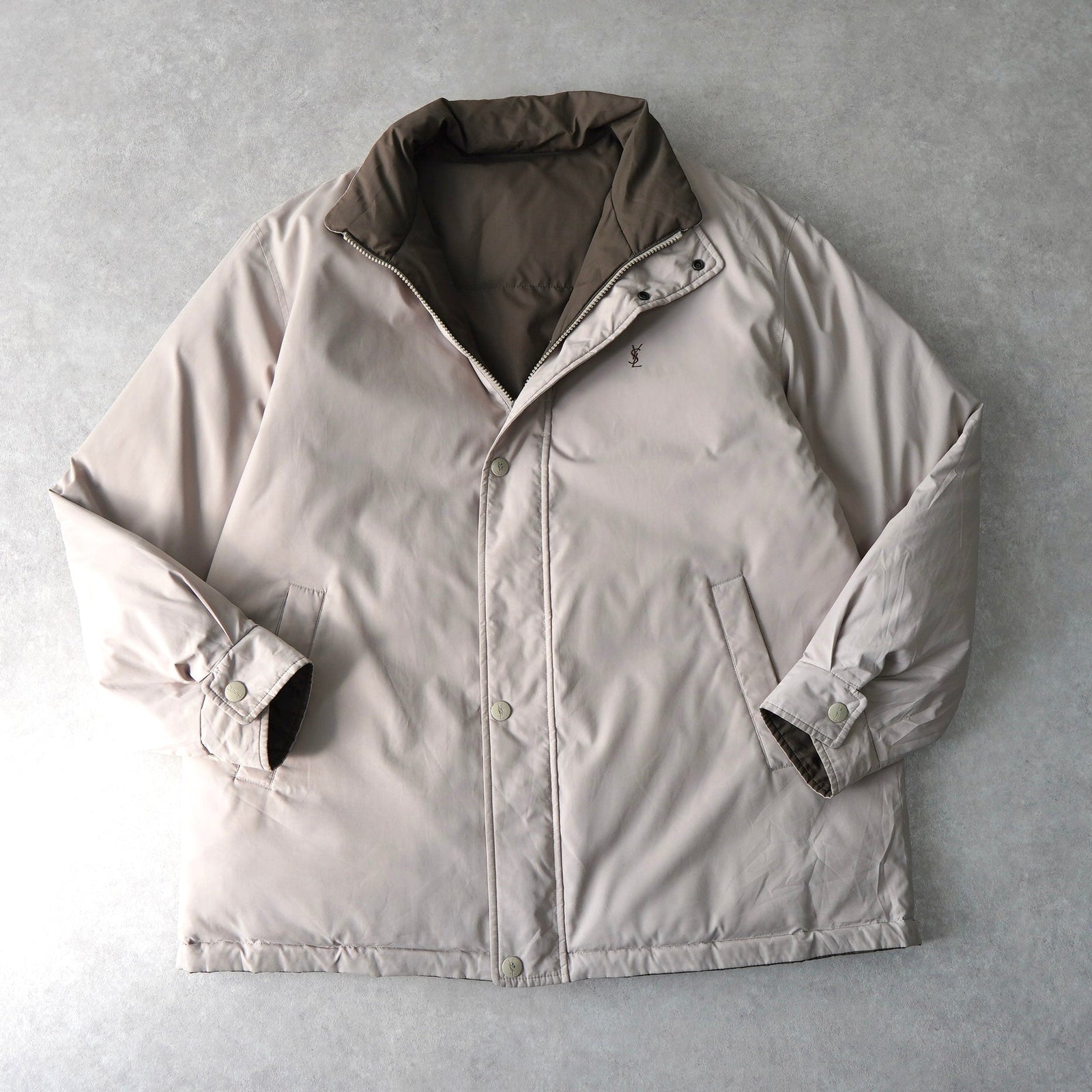 イブ サンローラン ヴィンテージ リバーシブル YSLロゴ 中綿