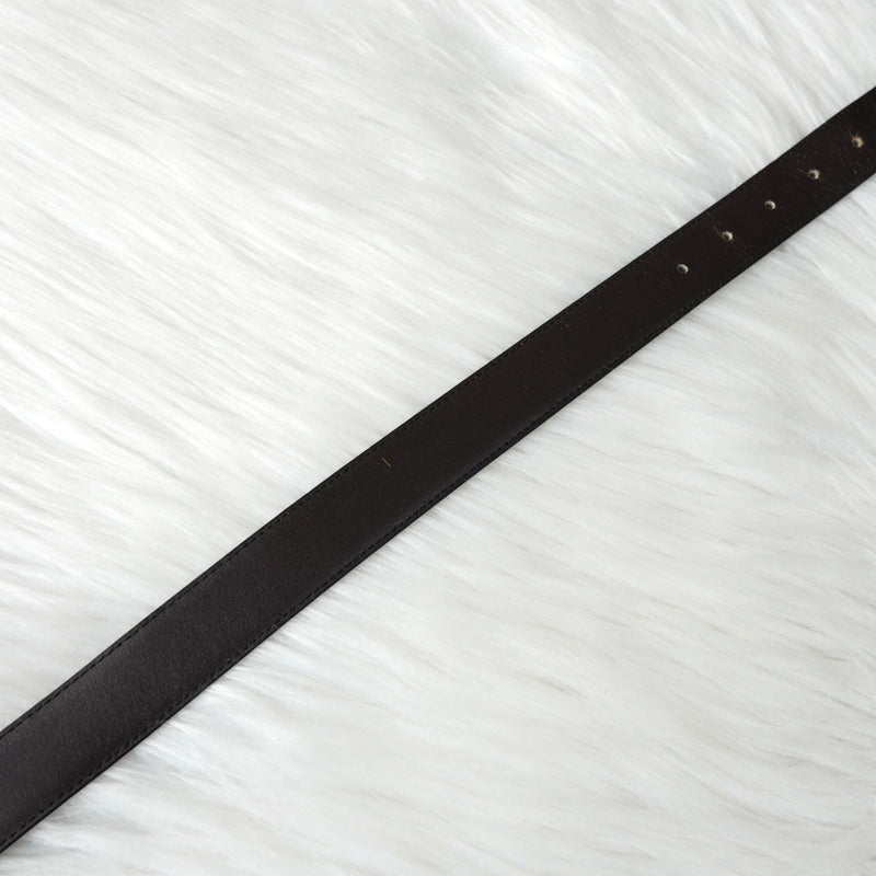 イヴサンローラン ヴィンテージ YSLロゴ シルバー金具 ベルト ブラック レディース - NEWSED