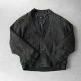 イヴ サンローラン ヴィンテージ YSLロゴ ペイズリー柄 ショールカラー ブルゾン カーキ - NEWSED