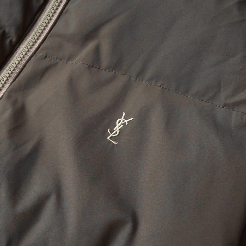 イブ サンローラン ヴィンテージ リバーシブル YSLロゴ 中綿ジャケット ダウンジャケット ホワイトベージュ/グレージュ - NEWSED