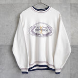 イヴサンローラン ヴィンテージ YSLロゴ エンブレム 刺繍 スウェット ホワイト - NEWSED