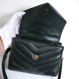 サンローラン YSLロゴ ルル レザー ショルダーバッグ グリーン - NEWSED