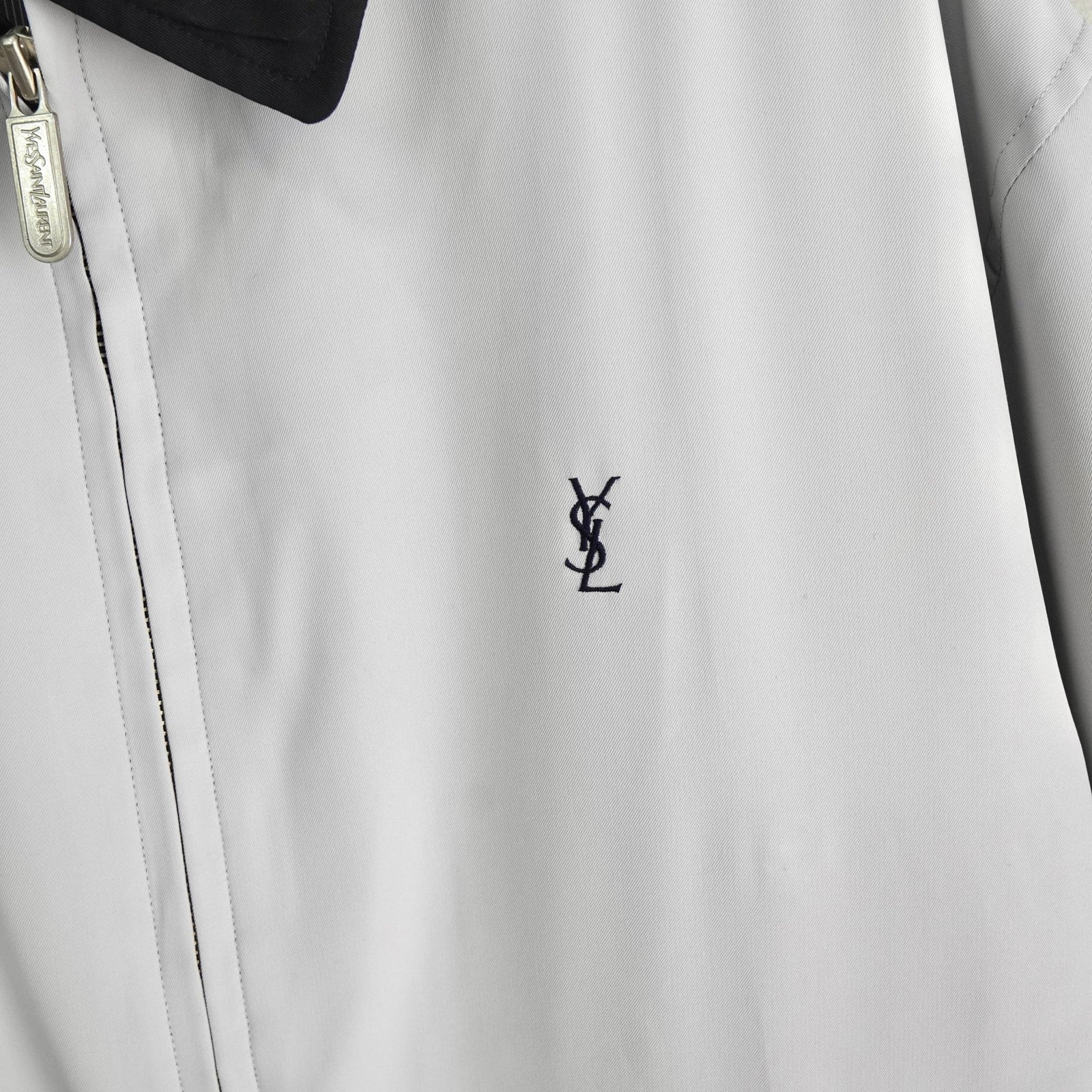 イヴ サンローラン ヴィンテージ YSLロゴ ブルゾン ジャケット グレー