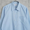 Yves Saint Laurent YSL logo embroidered long sleeve shirt in sax blue
