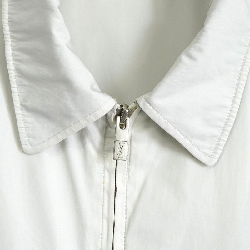イヴ サンローラン ヴィンテージ YSLロゴ 刺繍 ブルゾン ホワイト