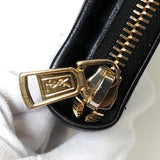 イヴサンローラン YSLロゴ レザー ラウンドファスナー 二つ折り財布 ブラック - NEWSED